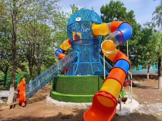 অক্টোপাস থিম কিডির আশ্চর্য বহিরঙ্গন রঙিন পার্ক খেলার ঘর বাচ্চাদের খেলার মাঠ স্লাইড
